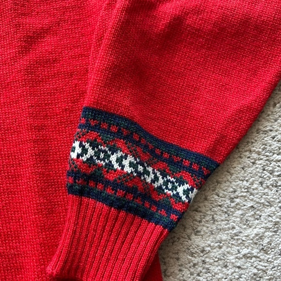 Pendleton Virgin Wool V Neck Red Sweater - Picture 3 of 4